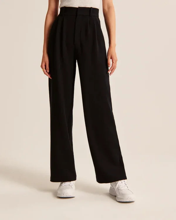 Women's Flared Trousers – High Waist Fitted Flare Leg Pants