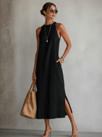 Women's Embroidered Shirt Dress – Relaxed Pocket Flowy Day Dress