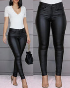Women's High Waist Jeggings – Faux Leather Leggings