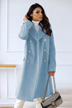 Women's Double-Breasted Overcoat – Classic Long Winter Coat