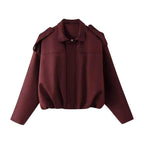 Women's Faux Suede Bomber Jacket – Casual Flight Jacket
