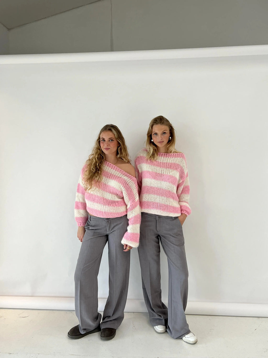 Women's Nautical Stripe Sweater – Relaxed Wide Sleeve Knit Pullover