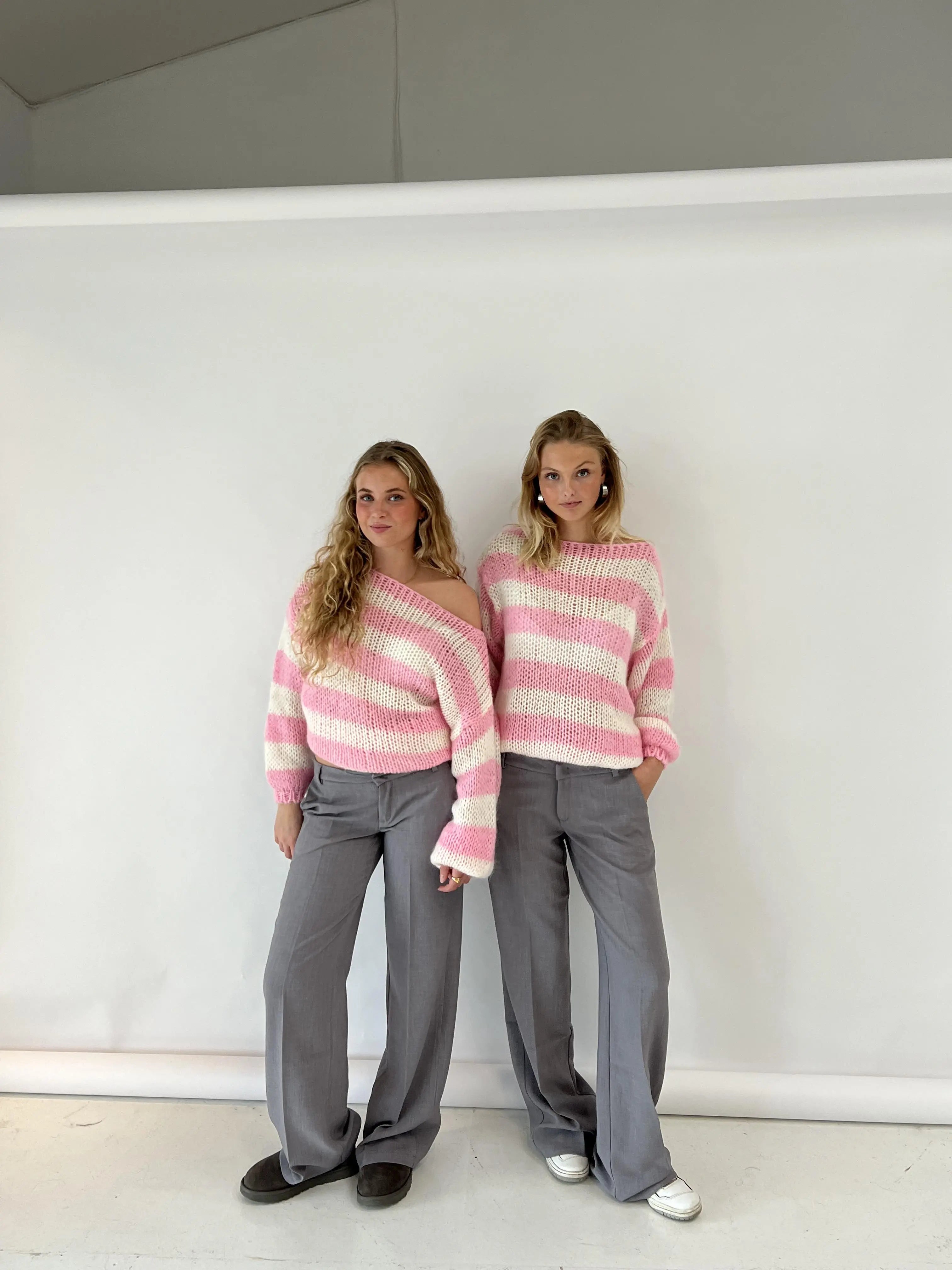 Women's Nautical Stripe Sweater – Relaxed Wide Sleeve Knit Pullover