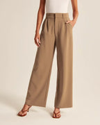 Women's Pleated Wide Leg Trousers – High Waist Flowy Dress Pants