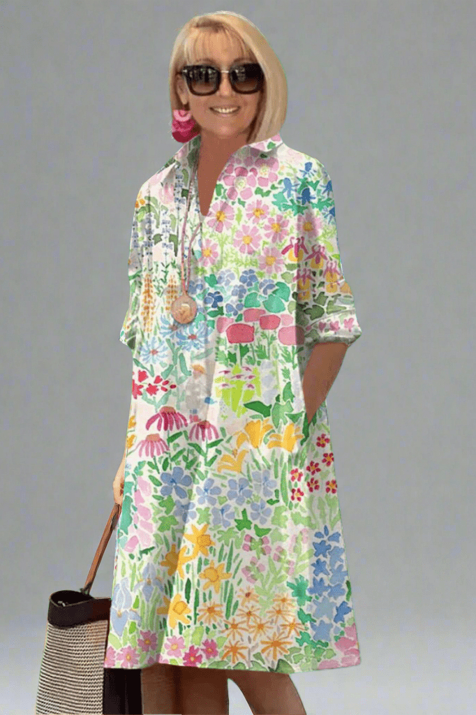 Women's Floral Midi Dress – Elegant Occasion Dress – Paige