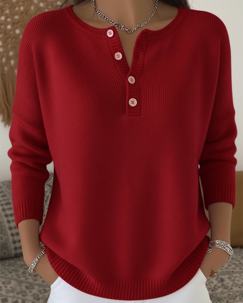 Women's V-Neck Button Cardigan – Long Sleeve Winter Cardigan