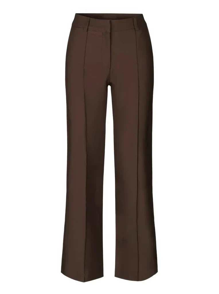 Women's Tailored Wide Leg Trousers – High Waist Slim Fit Dress Pants