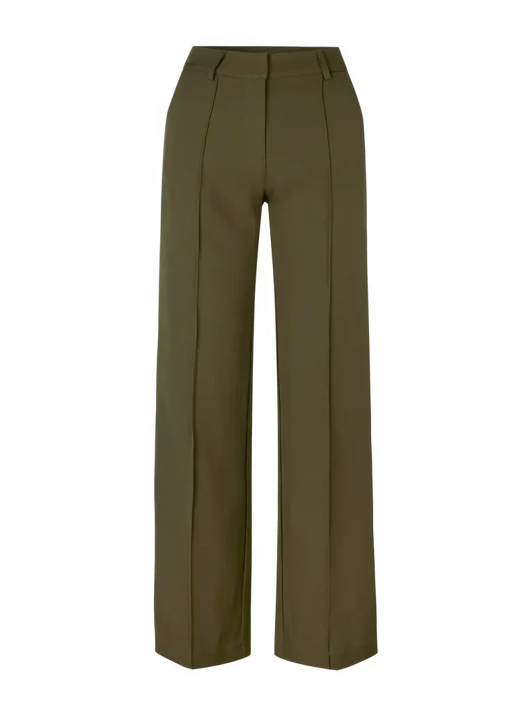 Women's Tailored Wide Leg Trousers – High Waist Slim Fit Dress Pants