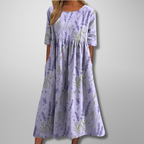 Women's Floral Midi Dress – Relaxed Fit Summer Dress – Brooklyn