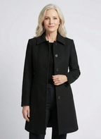 Women's Classic Button Coat – Tailored Long Sleeve Overcoat