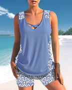 Women's Tummy Control Tankini Set – Two-Piece Swim Set – Blanche
