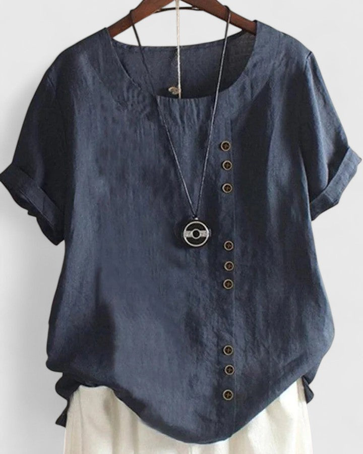 Women's Summer Blouse – Button Front Casual Blouse – Nadine