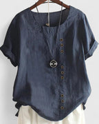 Women's Summer Blouse – Button Front Casual Blouse – Nadine