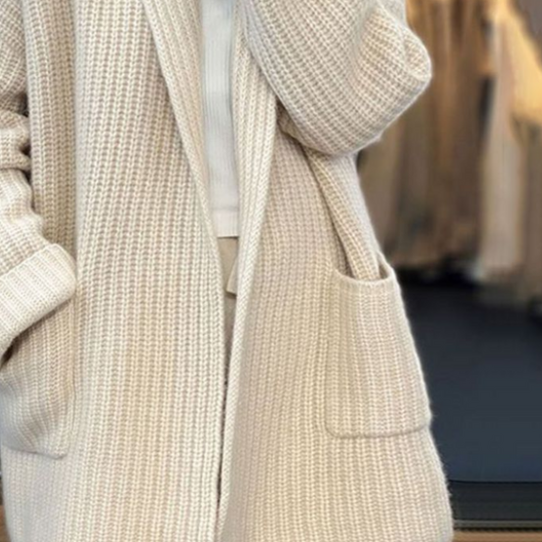Women's V-Neck Knit Cardigan – Soft Button Front Layering Cardigan