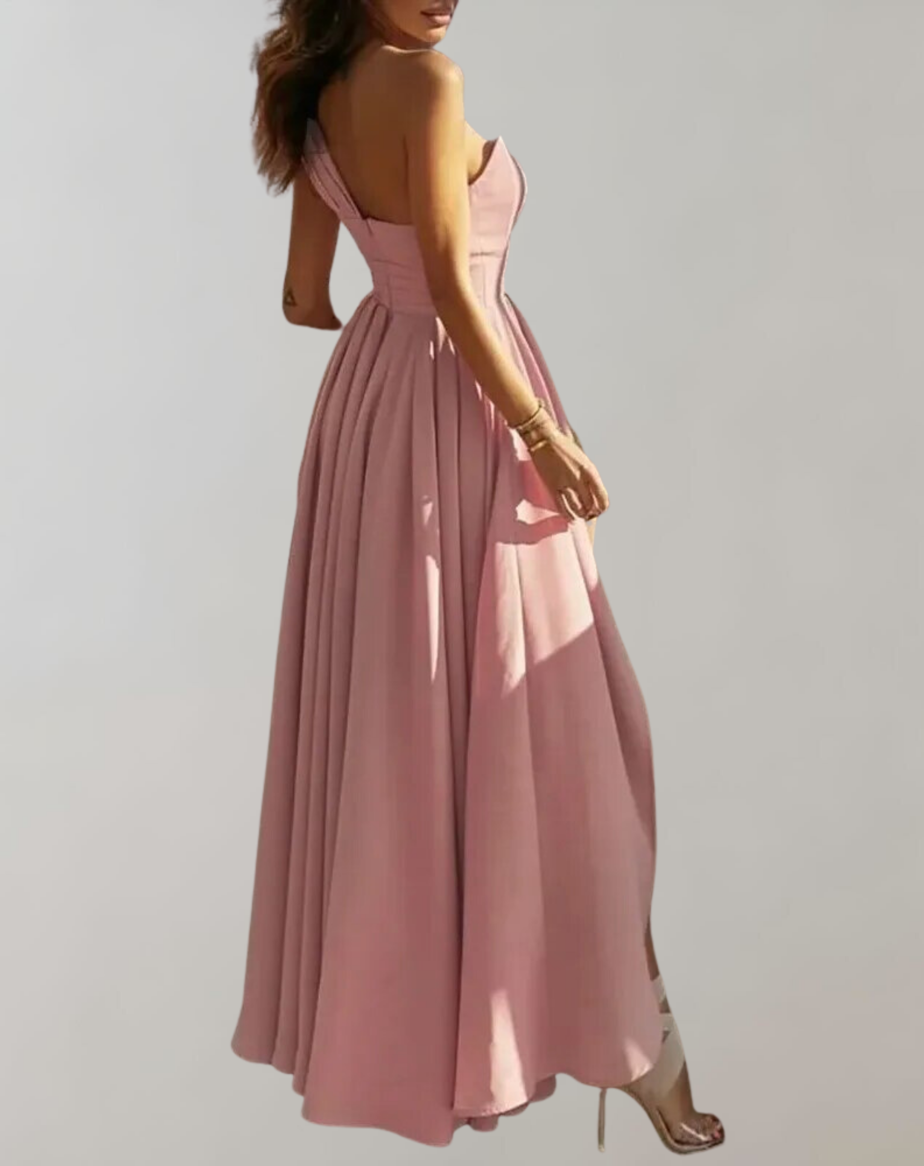 Women's Lace Gala Dress – Open Back Three-Quarter Sleeve Cocktail Dress