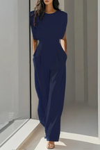 Women's Fitted Waist Jumpsuit – Tailored Everyday Casual Jumpsuit