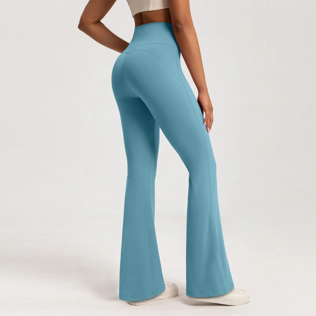 Women's High Waist Flare Leggings – Crossover Waist Workout Yoga Pants
