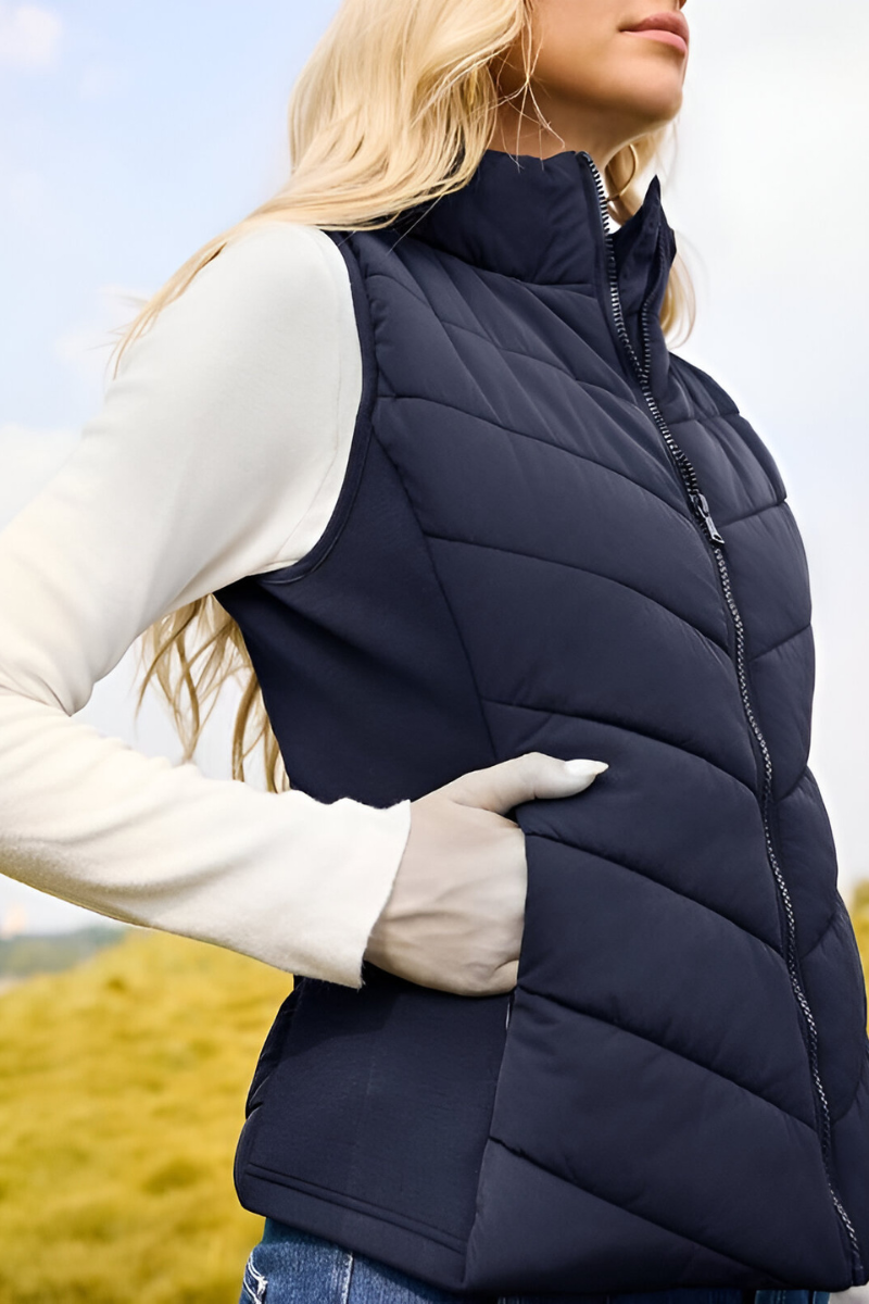 Women's Quilted Puffer Vest – Sleeveless Cold Weather Bodywarmer