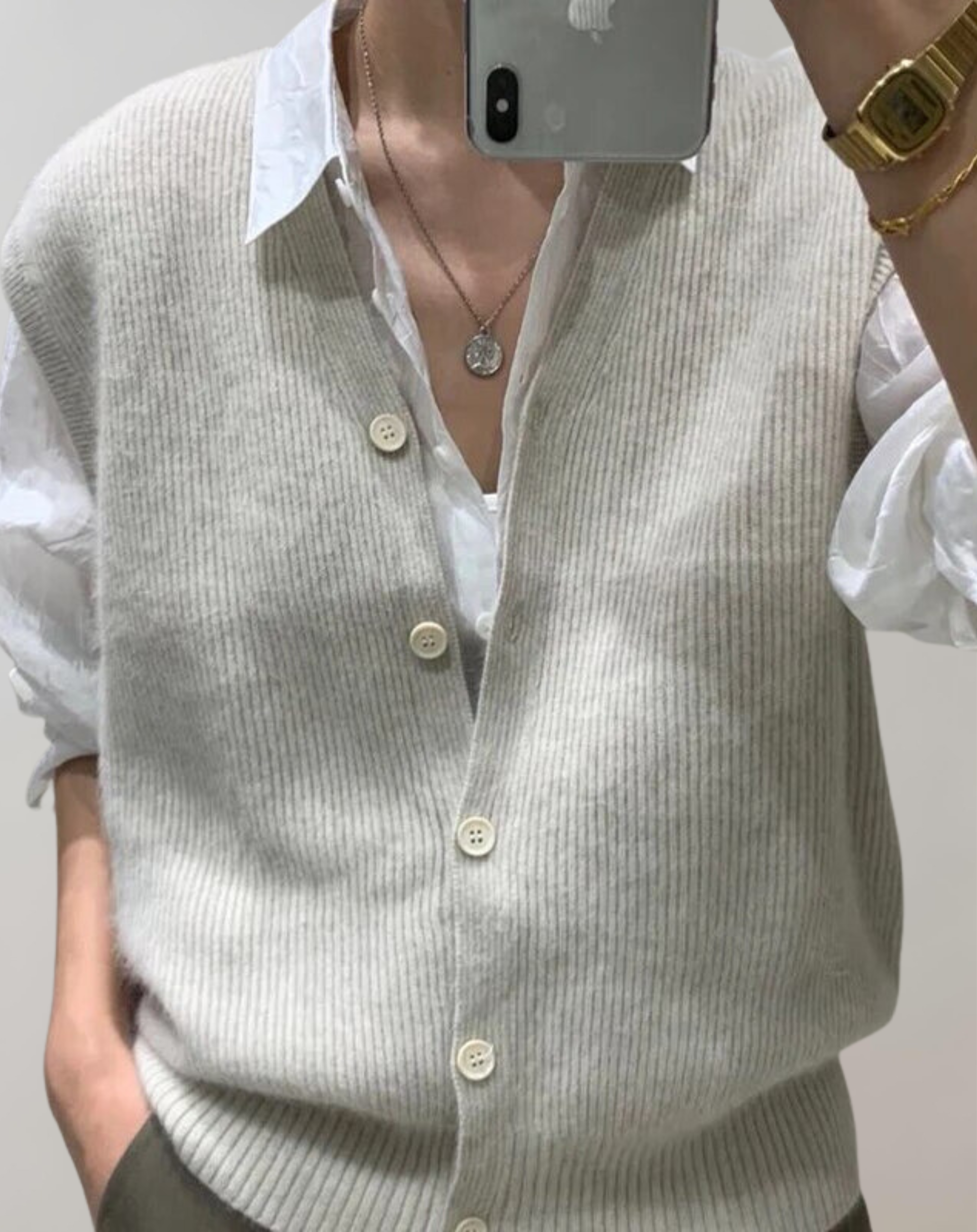 Women's Button Front Sweater Vest – Sleeveless Layering Cardigan