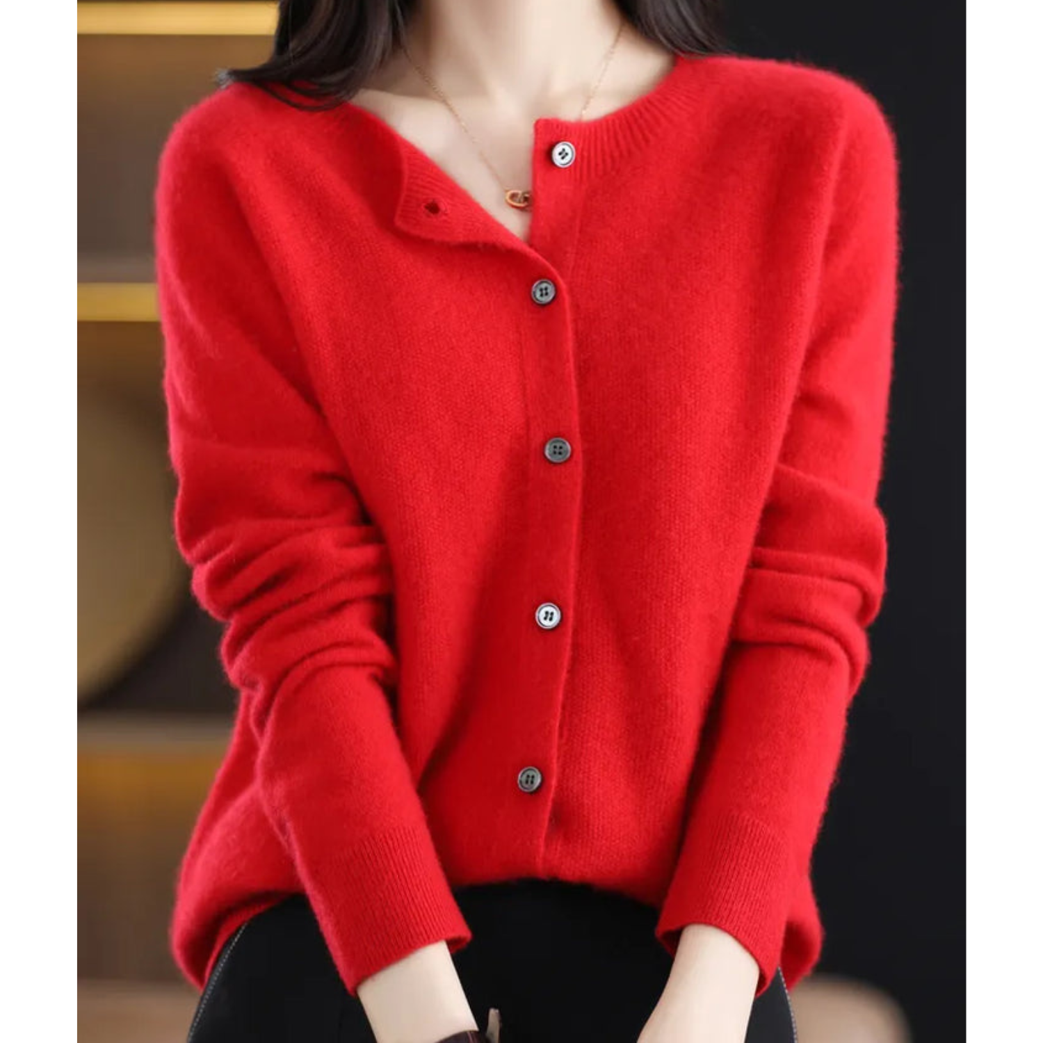 Women's Classic Knit Cardigan – Button Front Long Sleeve Cardigan