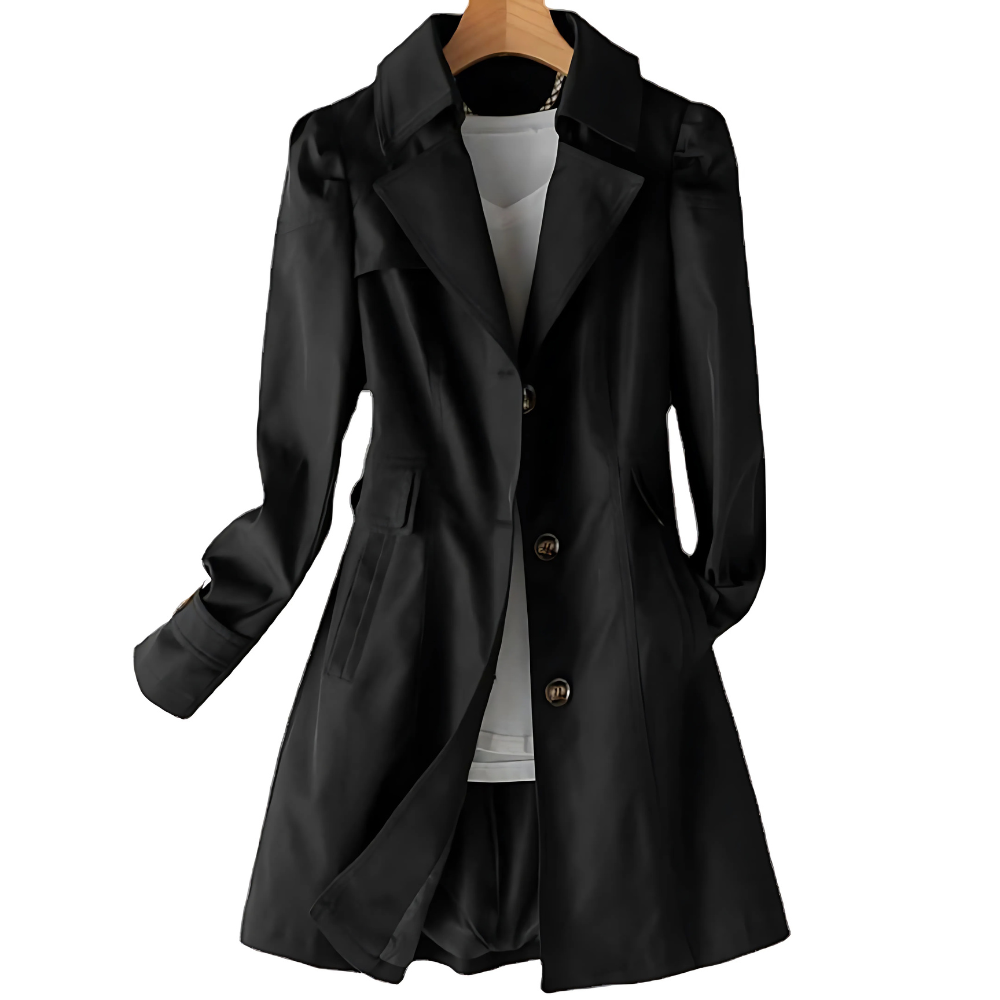 Women's Tailored Trench Coat – Classic Longline Lapel Coat