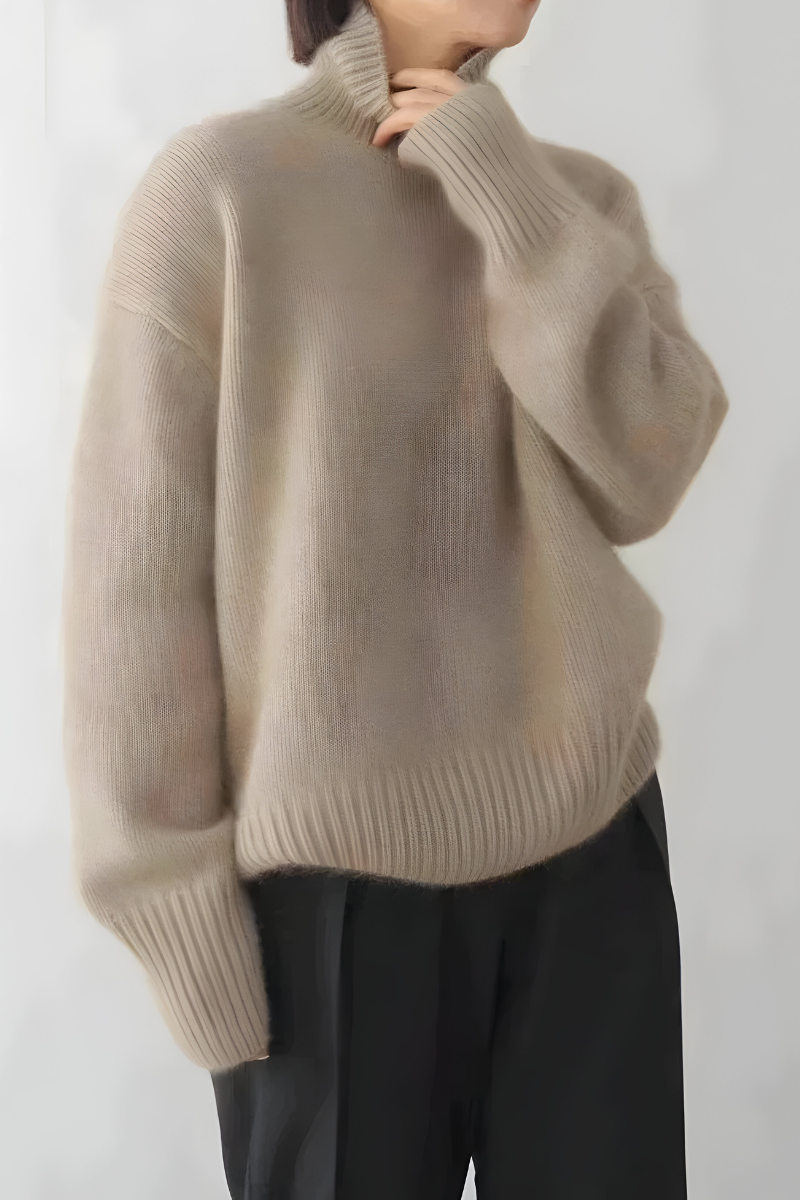 Women's Roll Neck Sweater – High Neck Long Sleeve Knit Pullover