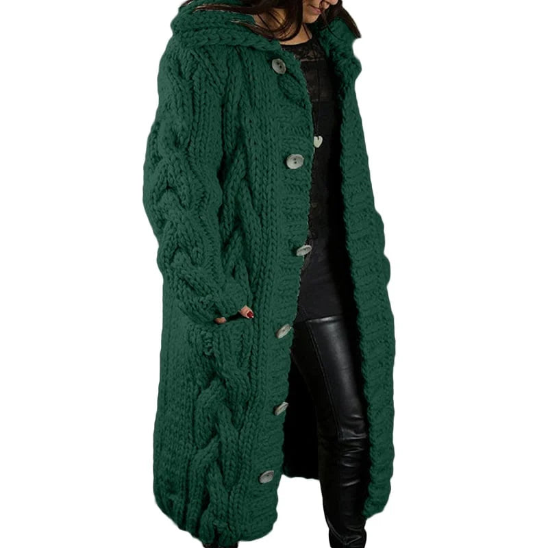 Women's Chunky Cardigan – Relaxed Long Sleeve Winter Cardigan
