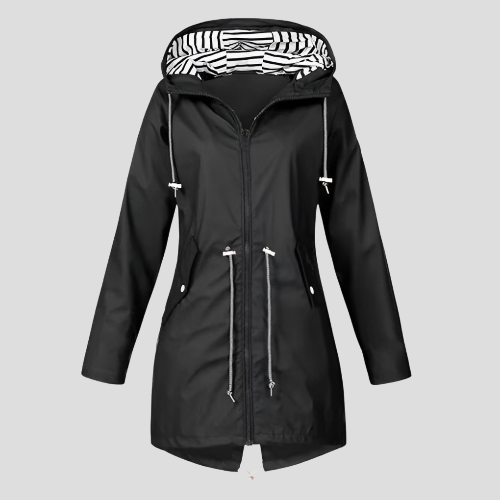 Women's Hooded Rain Jacket – Lightweight Zip-Up Outdoor Jacket