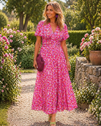 Women's Floral Day Dress – Flowy Relaxed Summer Dress