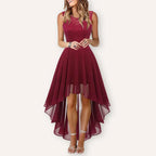 Women's Wedding Guest High-Low Midi Dress – Flowy Asymmetrical Occasion Dress