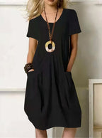 Women's Midi Dress – Relaxed Fit Casual Dress – Hadley