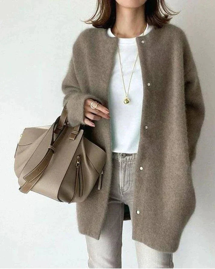 Women's Relaxed Open Front Cardigan – Long Sleeve Layering Cardigan