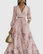 Women's Wedding Guest Pleated Midi Dress – Sleeveless Floral Occasion Dress