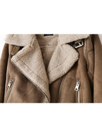 Women's Fleece Lined Jacket – Cropped Zip-Up Winter Jacket