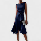 Women's Midi Dress – Sleeveless Elegant Dress – Genevieve