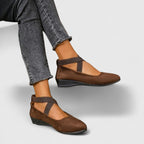Women's Ballet Flats with Crisscross Straps and Soft Insole