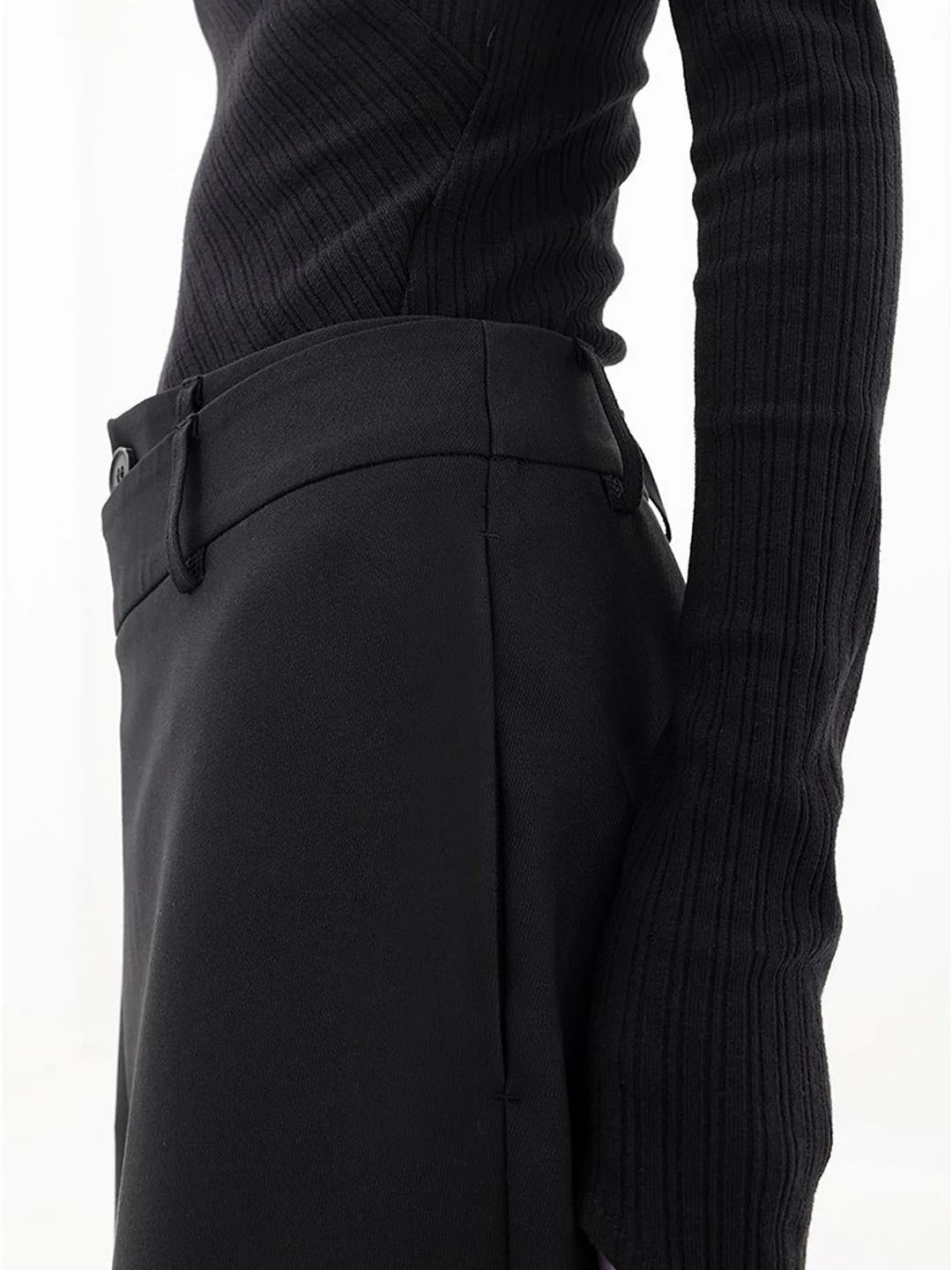 Women's Crisscross Front Wide Leg Pants – Relaxed Elastic Waist Trousers