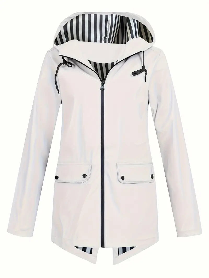 Women's Hooded Outdoor Jacket – Lightweight Wind Resistant Jacket