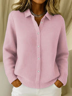 Women's Longline Button Cardigan – Relaxed Knit Layer