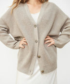 Women's Classic V-Neck Cardigan – Soft Button Front Knit Cardigan
