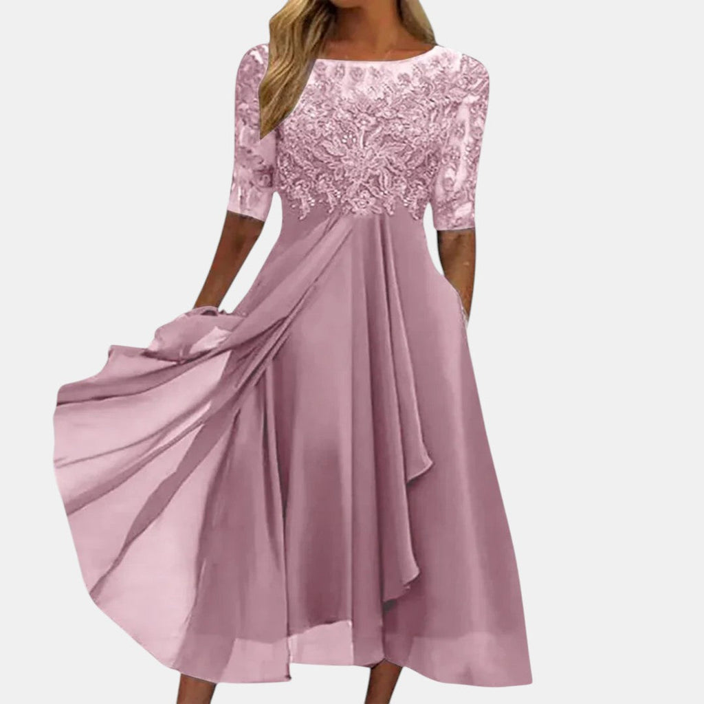 Women's Lace Occasion Dress – Layered Wedding Guest Dress