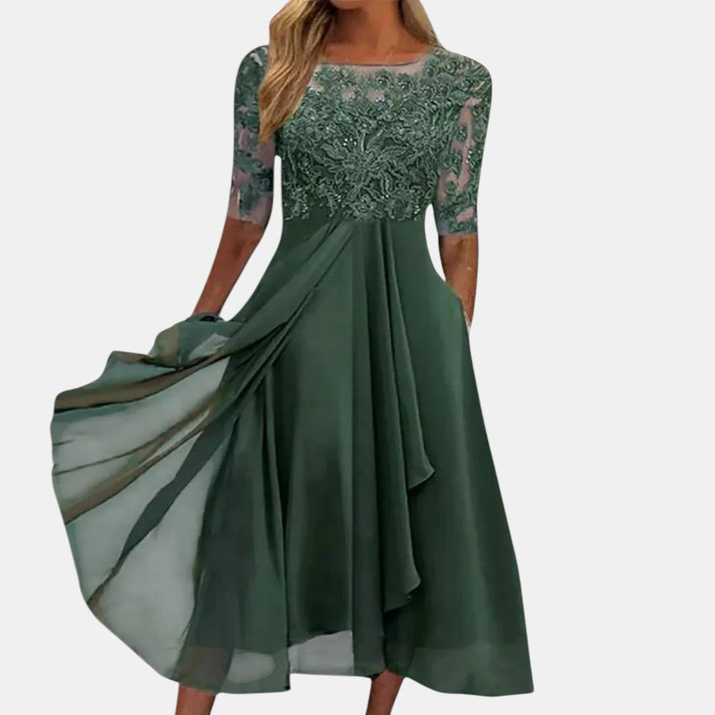 Women's Lace Occasion Dress – Layered Wedding Guest Dress