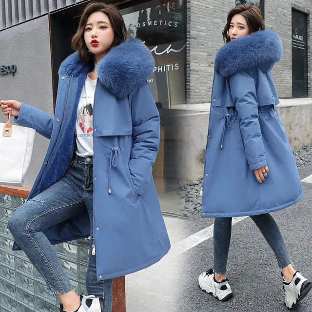 Women's Fur Lined Parka – Hooded Longline Winter Coat