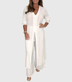 Women's Elegant Wide Leg Set – Matching Two-Piece Set – Naomi