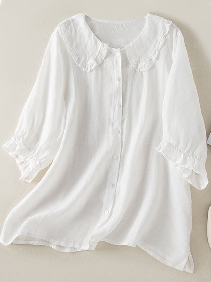 Women's Ruffle Collar Blouse – Peter Pan Blouse