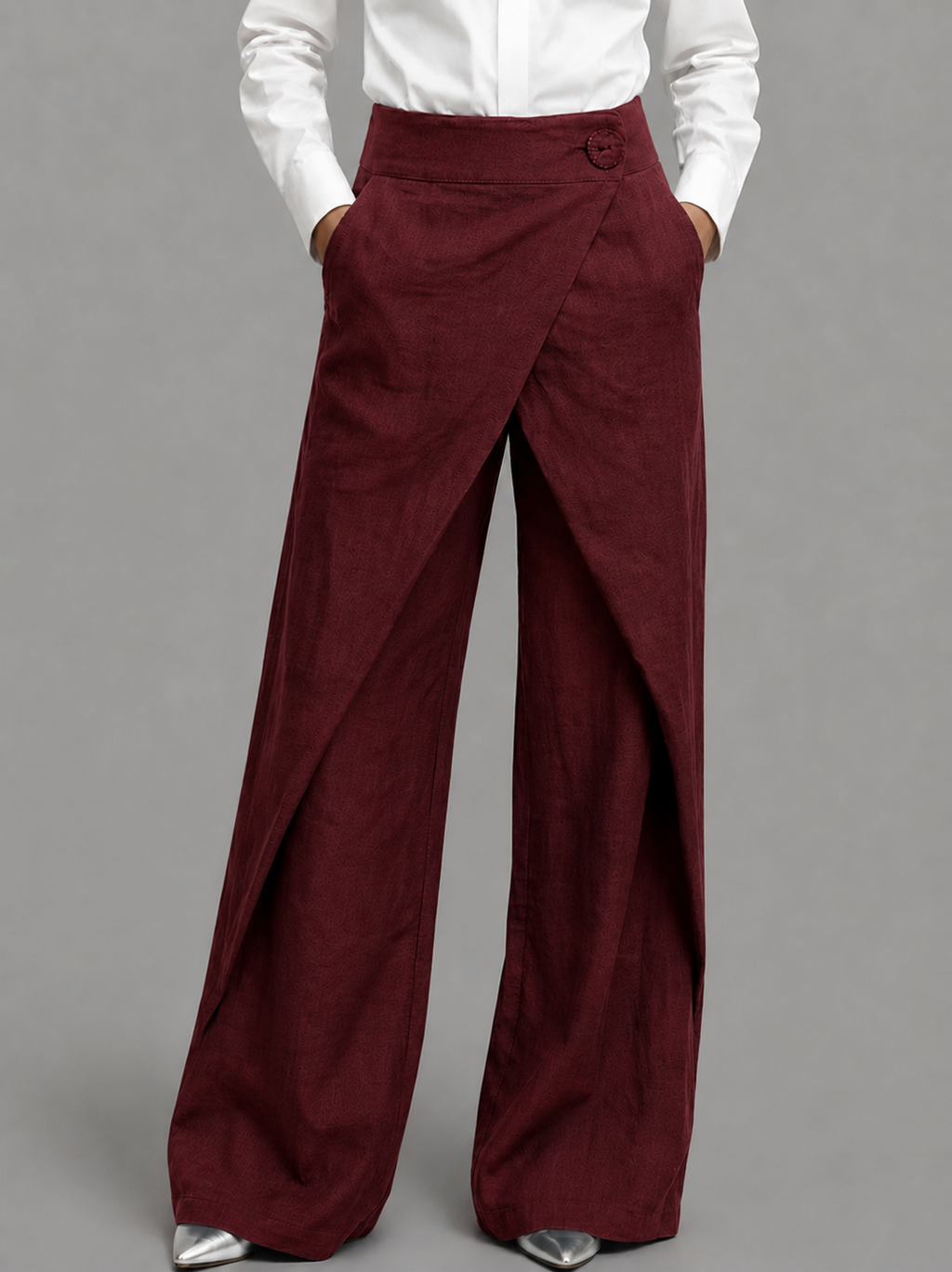 Women's Asymmetrical Pants – Wrap Front Palazzo Pants