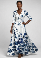Women's Floral V-Neck Maxi Dress – Wrap Summer Dress