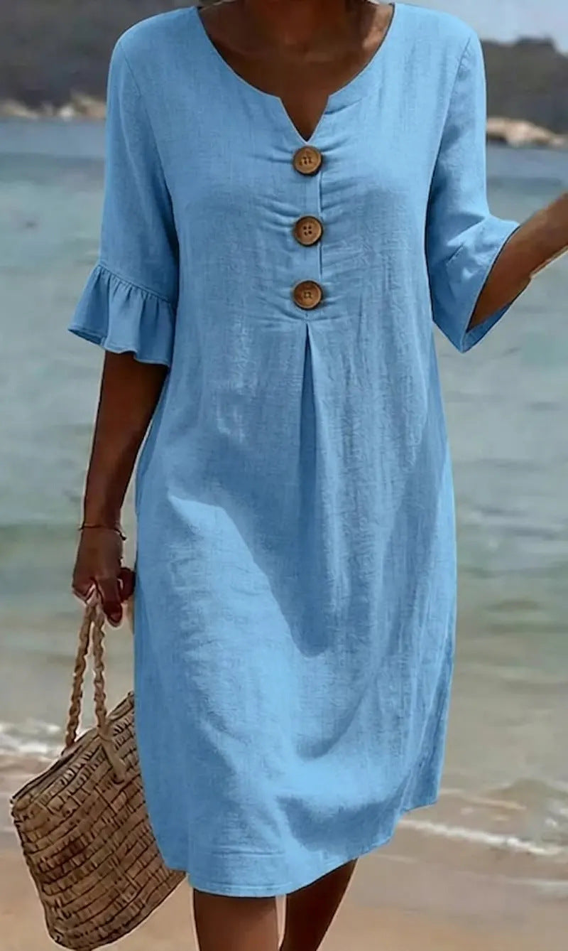 Women's Relaxed Fit Dress – Flowy Everyday Day Dress