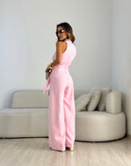 Women's Halter Neck Formal Jumpsuit – Flowy Evening Party Jumpsuit