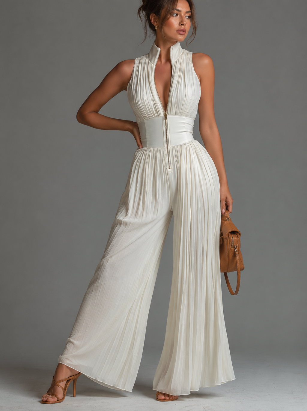 Women's Floral V-Neck Jumpsuit – Wide Leg Summer Party Jumpsuit
